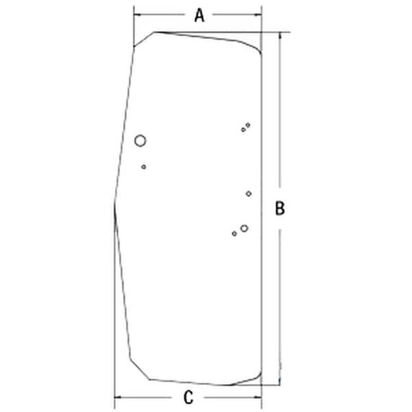 Aftermarket T205205 Cab Glass LH Door Fits John Deere 450 850 550 650 700 750 CAH40-0222 - main